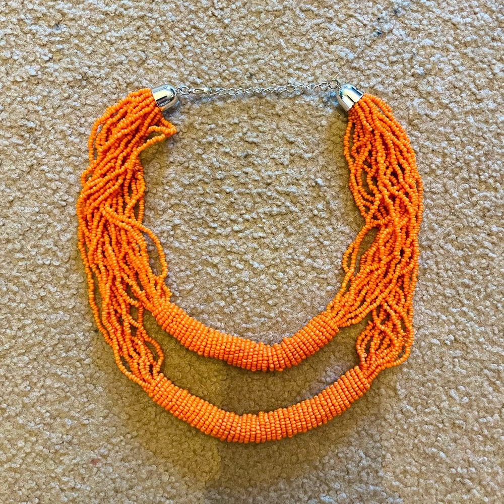 Orange beaded necklace